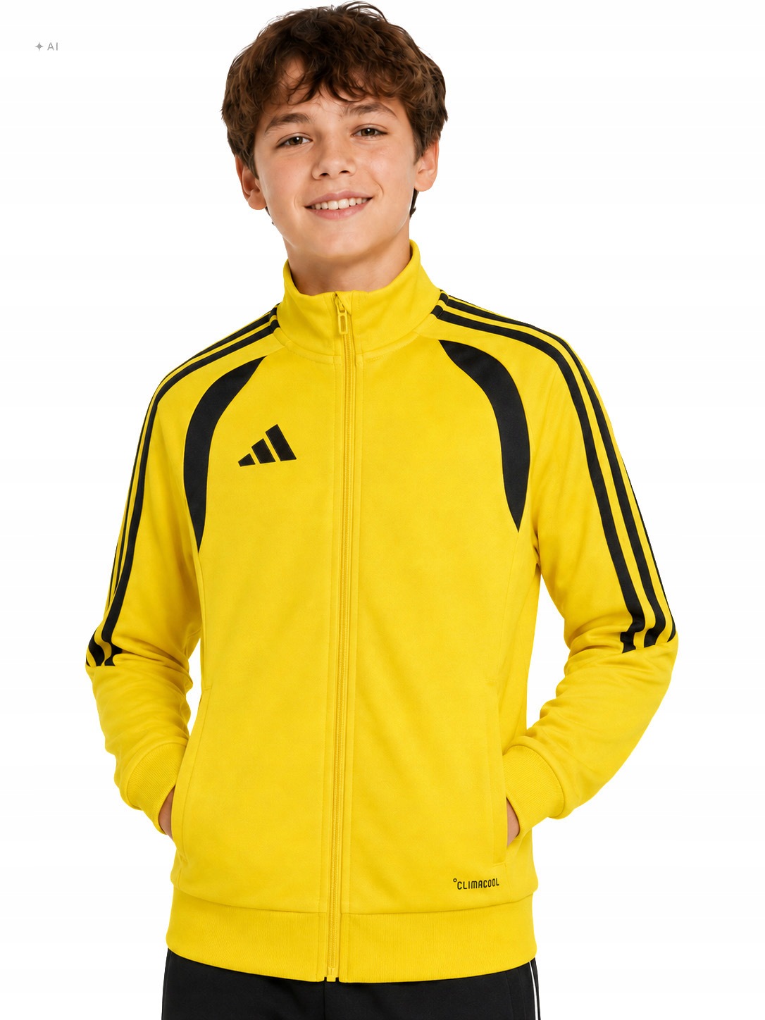 Bluza Dziecięca adidas Tiro 26 Rozpinana Climacool League Na Wf Żółta 164