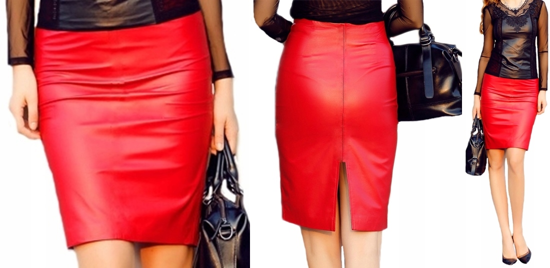 

Polska Spódnica Eko Skóra Kolory Ołówkowa midi XL