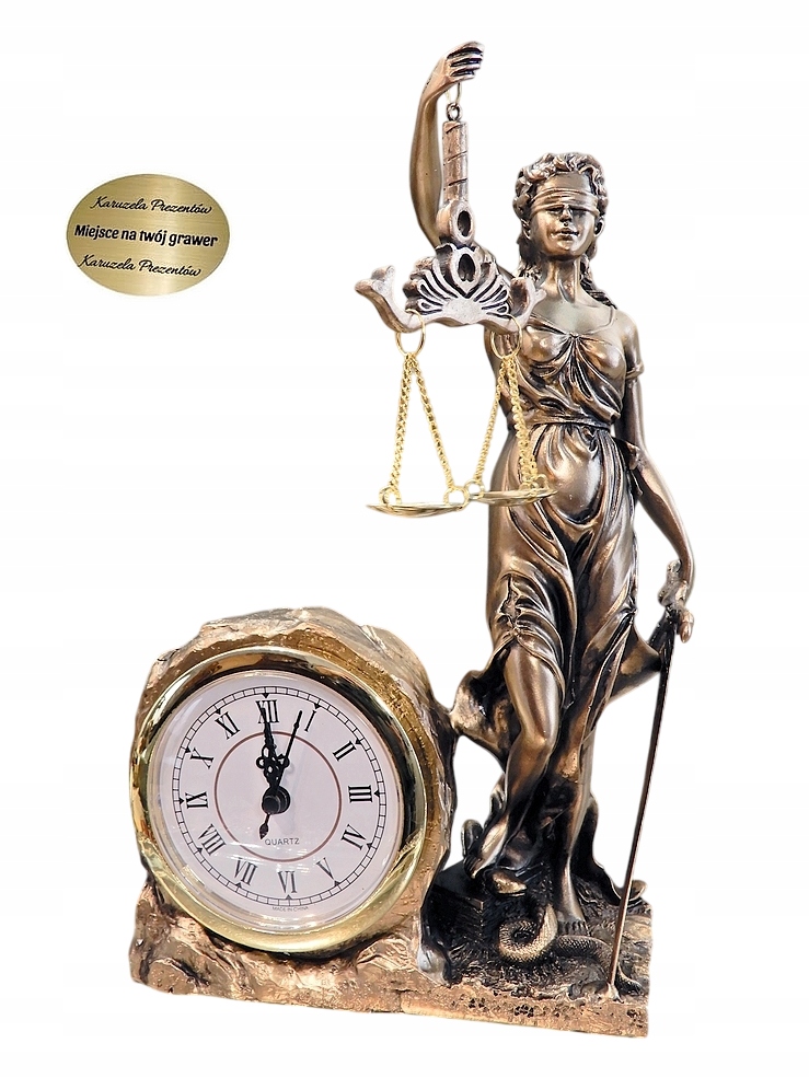 Figurka Temida Grécka Bohyňa Spravodlivosti Na Stôl Právnika Hodiny