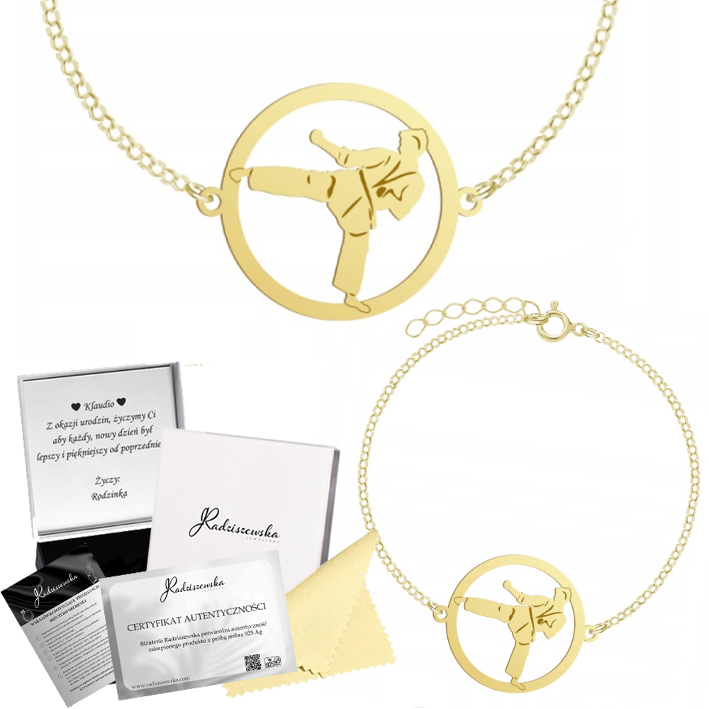 Zlatý Náramek Ju Jitsu Ankier Stříbro 925 Dárek K Narozeninám Gravírování Bonus