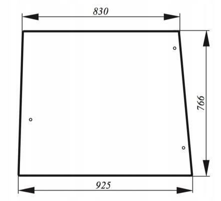 sklo John Deere kabina SG2 boční 3 otvory zelená