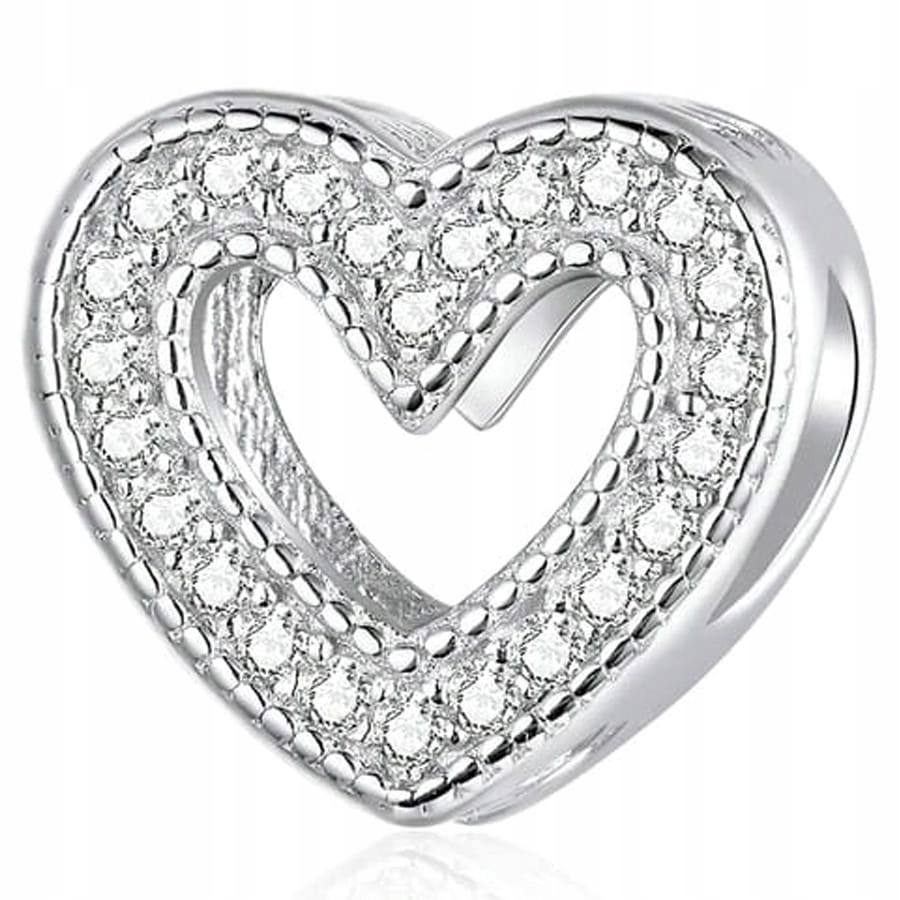 

Charms Zawieszka Serce z Cyrkoniami Srebro 925