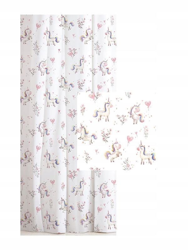 Závěs Jednorožec Závěsy s Páskou Dětský Pokoj Závěs Koník š. 130x240