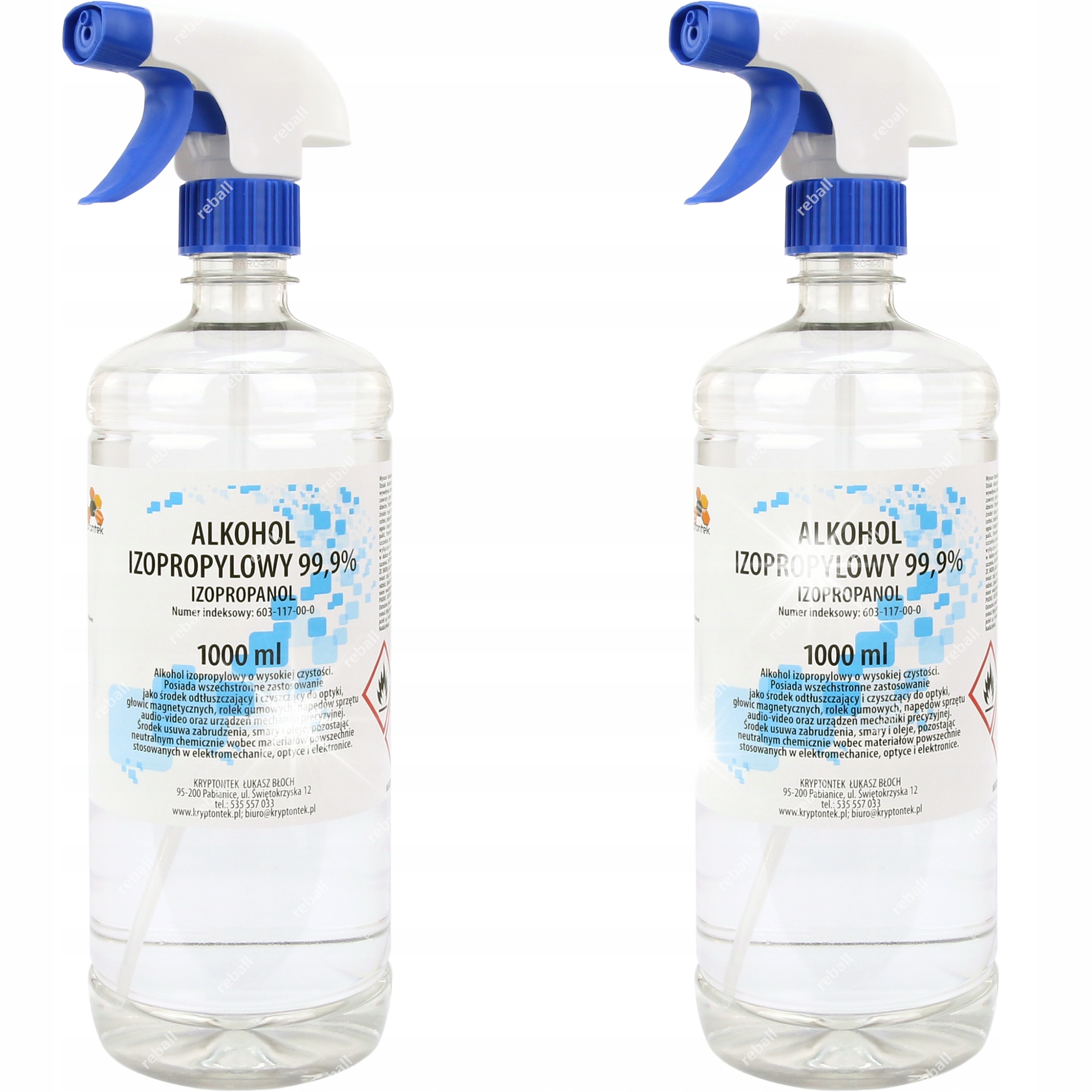 ALKOHOL IZOPROPYLOWY IZOPROPANOL IPA 99,9% CZYSTY DO MYCIA SPRYSKIWACZ 2x1L