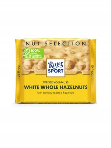 Levně 5 x Ritter Sport bílá čokoláda s celými lískovými oříšky 100 g