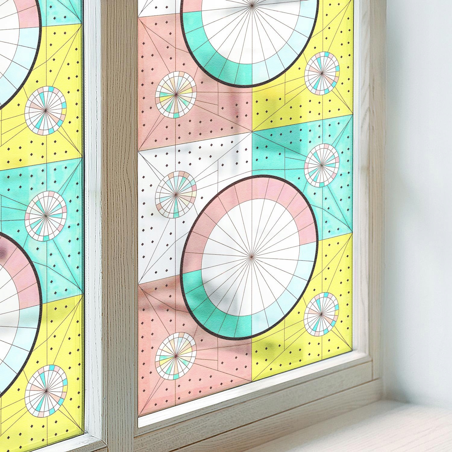 Fólie na sklo Okno chránící soukromí Ozdobná geometrická kola 200x100