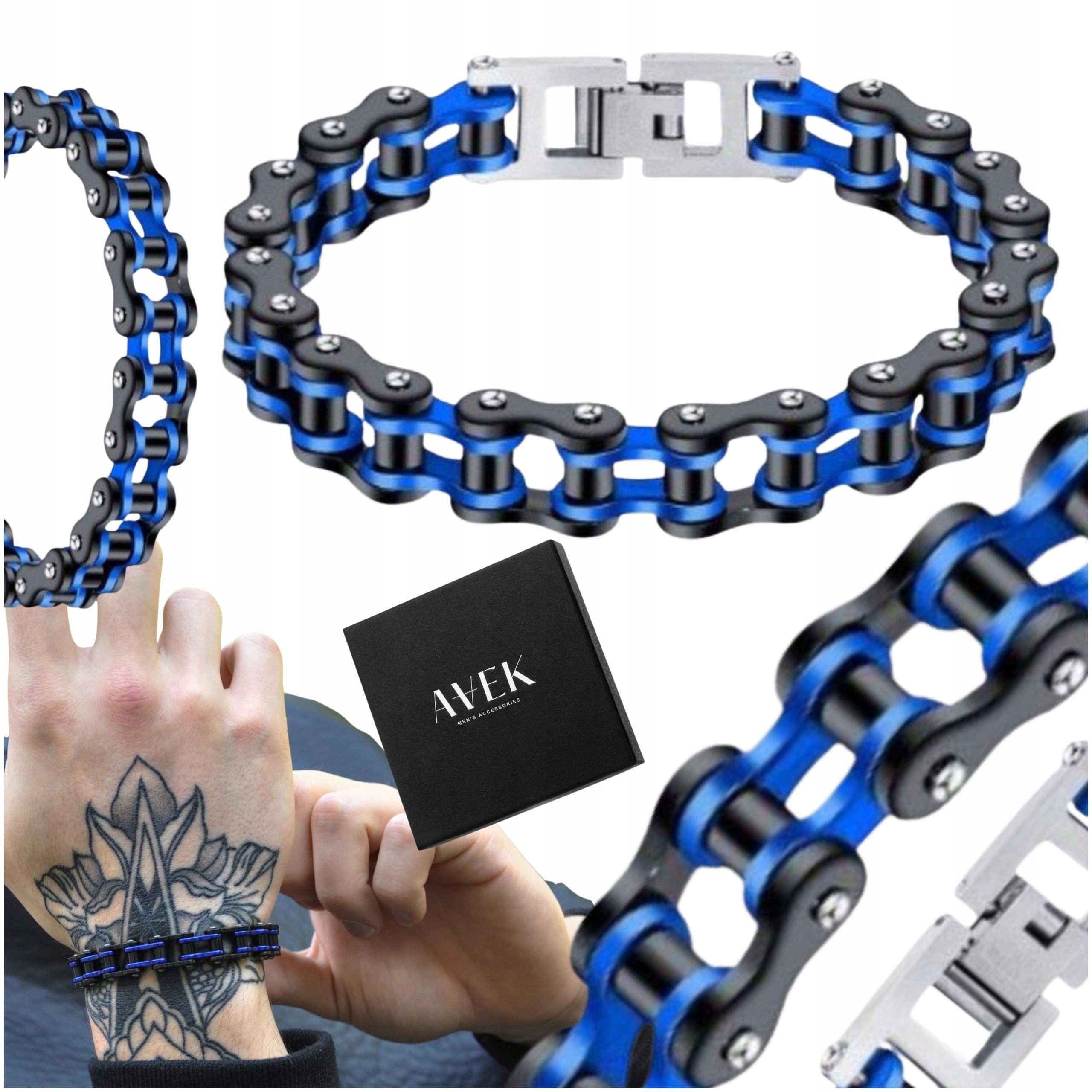 Pánský Náramek Kolo, Ocelový, Modrý, Černý, Jako Dárek 21