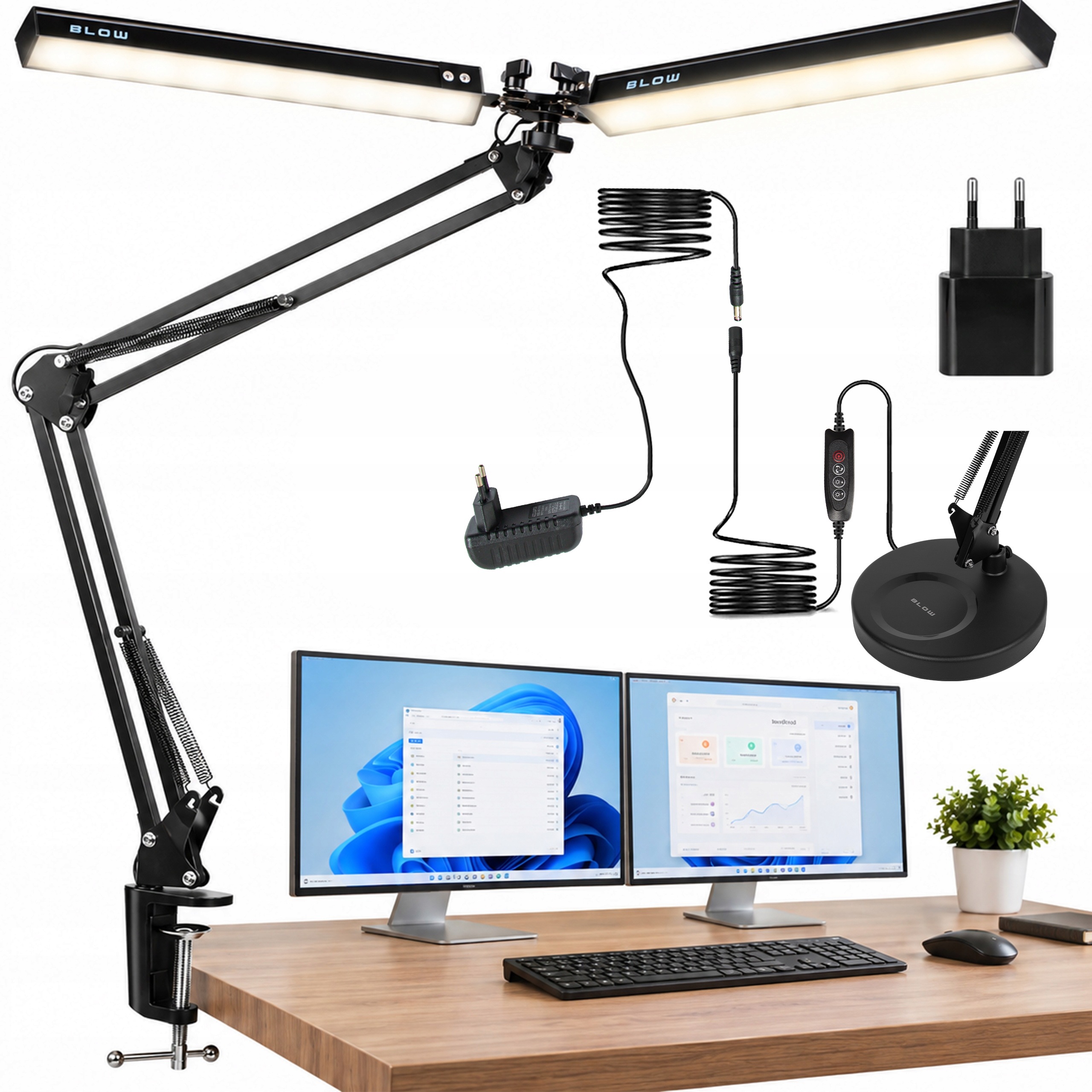 Led Stolní Lampa Stolní Dvojitá Noční Lampa Rýsovací Regulace