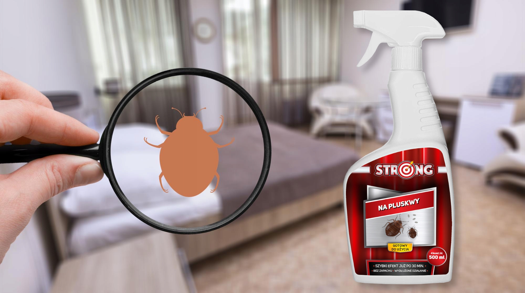 MOCNY OPRYSK ŚRODEK PREPARAT NA PLUSKWY DOMOWE PLUSKWE STRONG SPRAY 500 ML Producent Strong