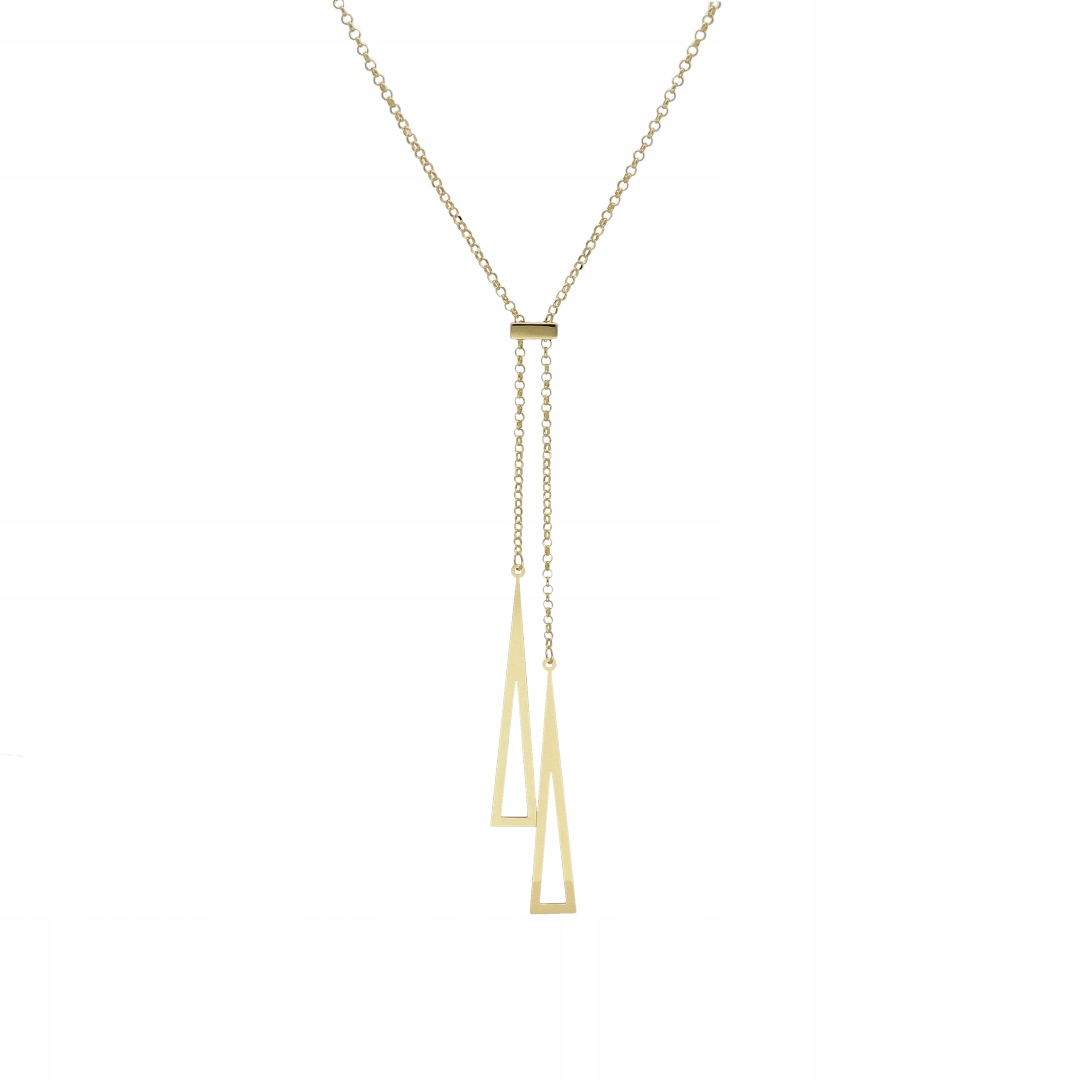 Náhrdelník kravata trojúhelníky stříbro pozlacené