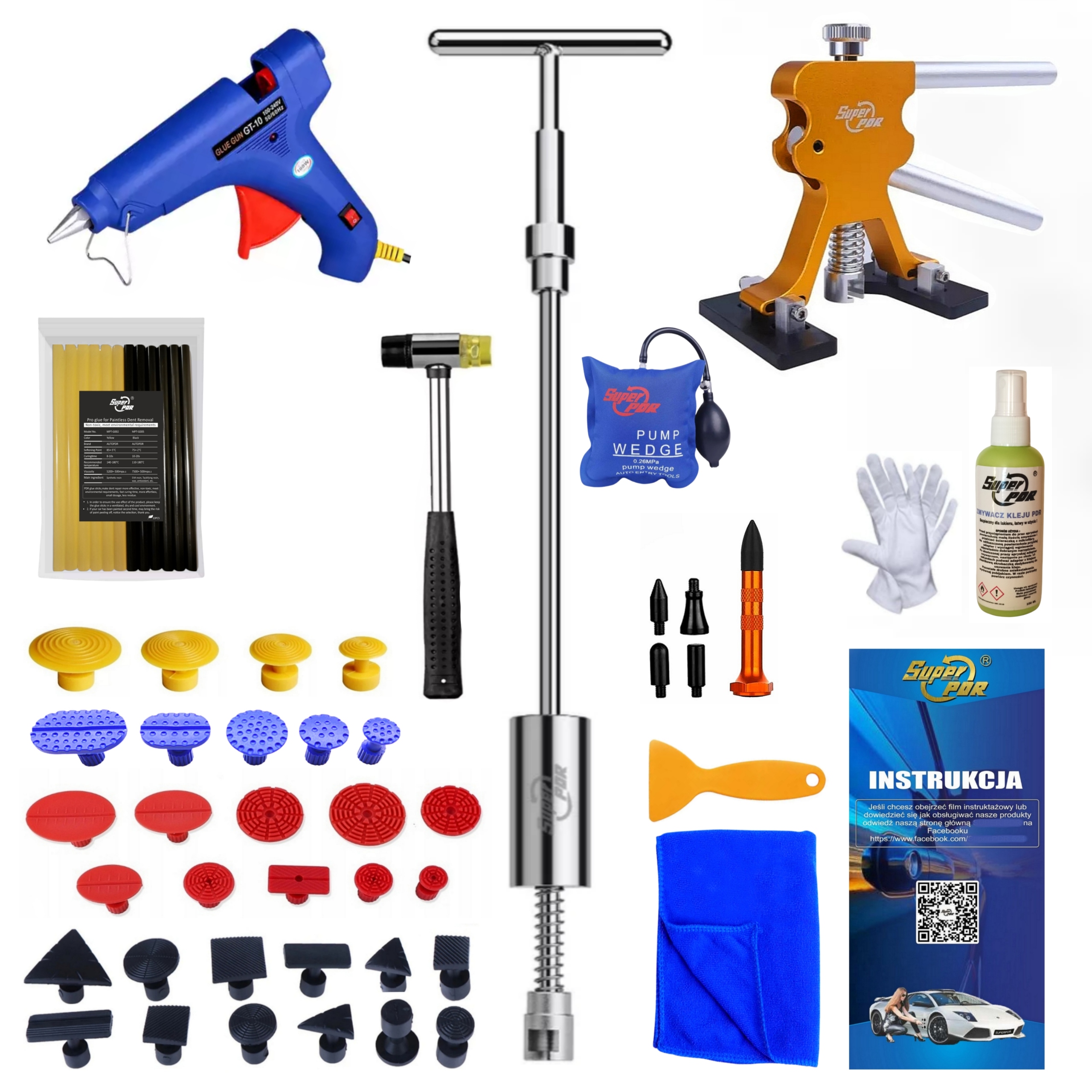 ZESTAW PDR do usuwania wgniecen wgniotek karoserii