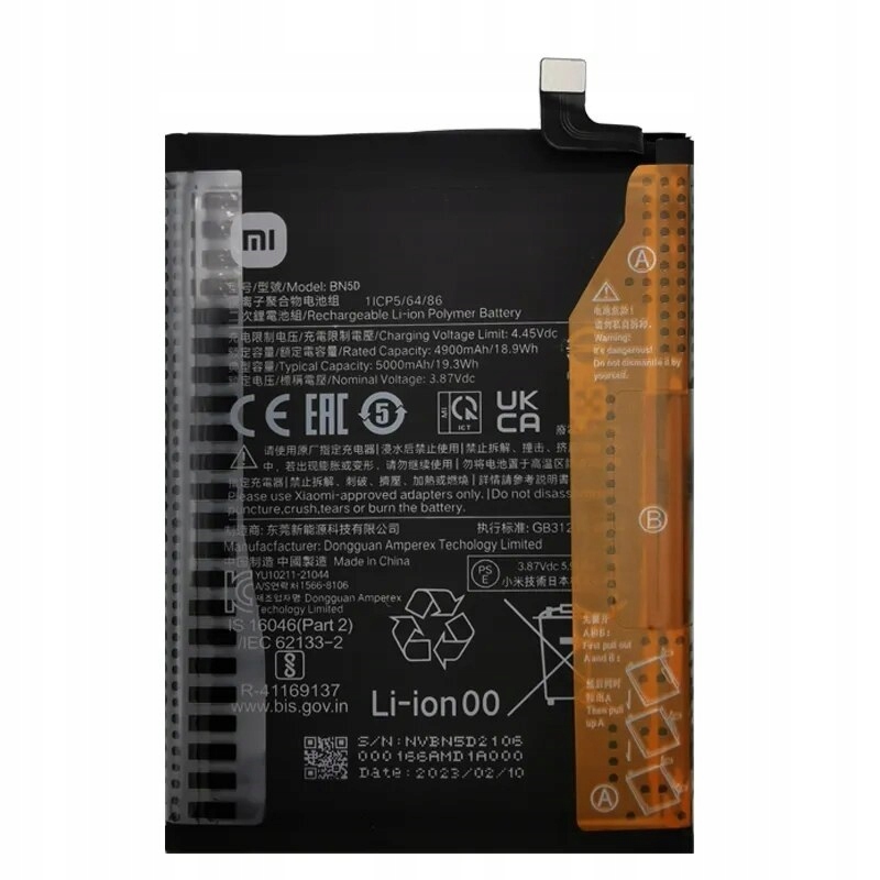 Nowa Oryginalna Bateria BM5A Redmi Note 11 Pro 5g 21091116C