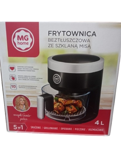 Beztuková Fritéza Airfryer Se Skleněnou Mísou 4 L 1400 W AF24012B Černá