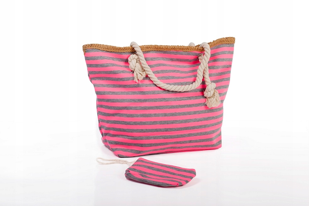 

Torba plażowa letnia + kosmetyczka neonowy look