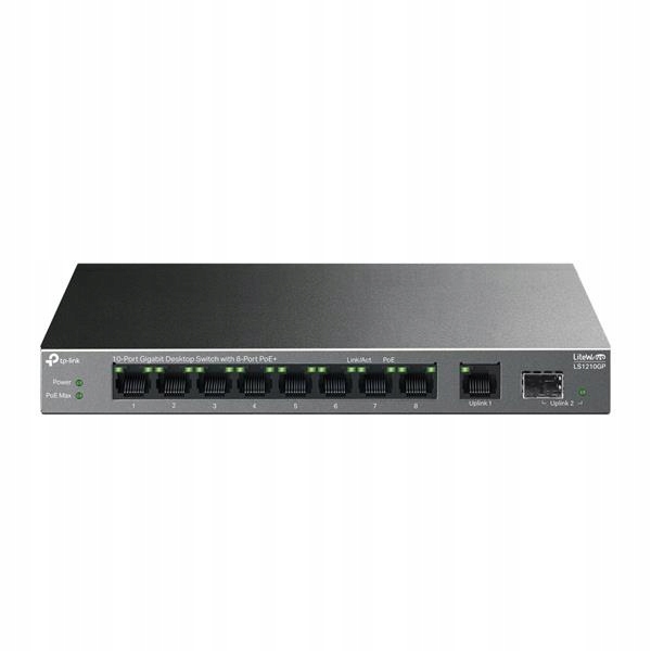 10-Port Gigabit Desktop Switch with 8-Port PoE+ Port: 8× Gigabit PoE+…