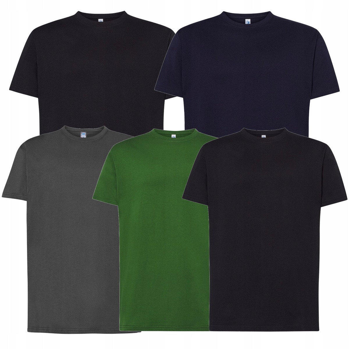 5x Pánské tričko 2x Černo-tmavě-grafitové Jhk TSRA190 Premium XXL 190g