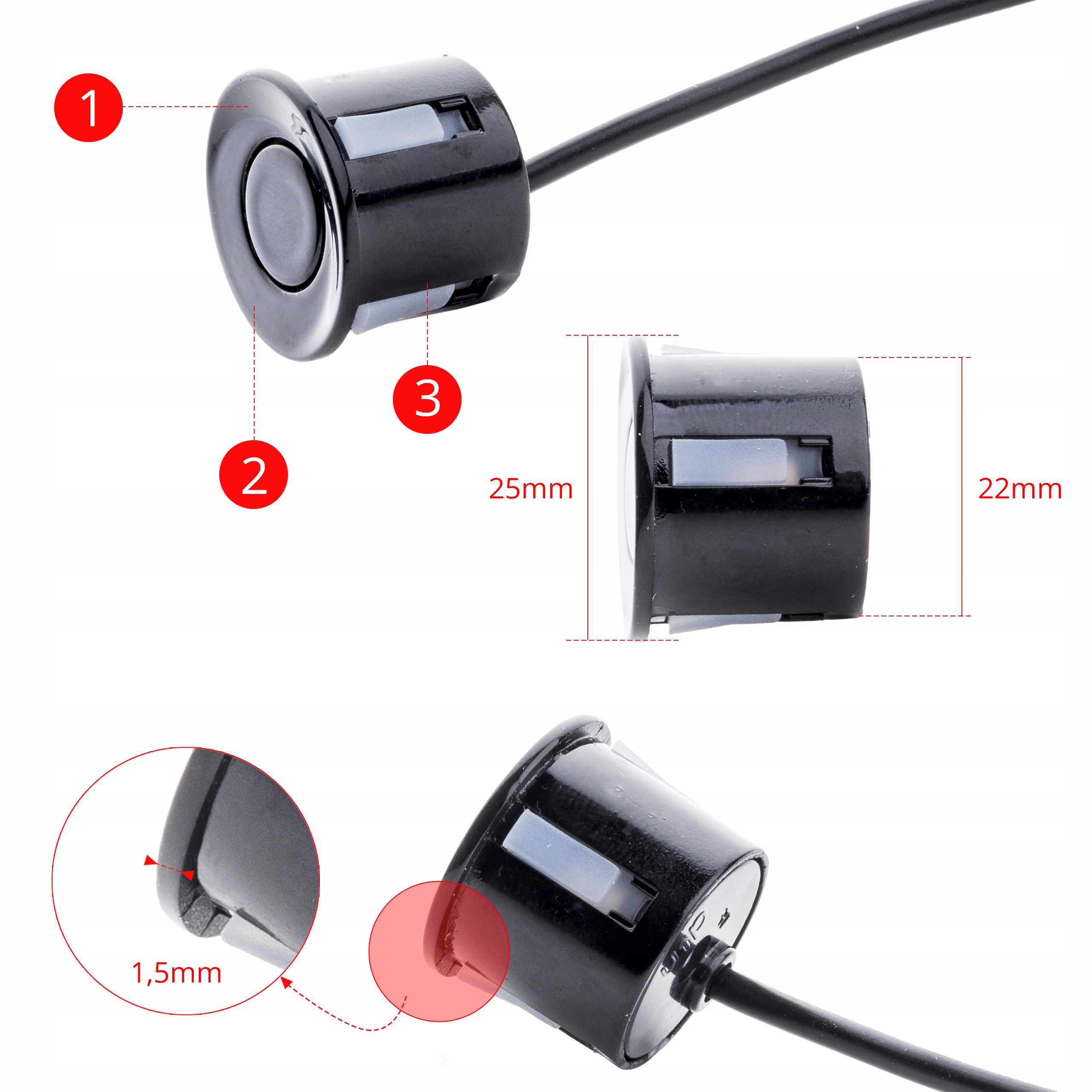 CZUJNIKI PARKOWANIA NAJLEPSZE HOMOLOGACJA BUZZER Marka EinParts Automotive