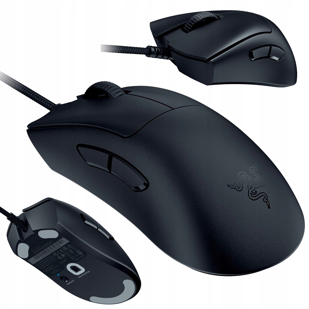 Myš Drátová Razer Deathadder V3 Herní Ultralehký Optický Senzor