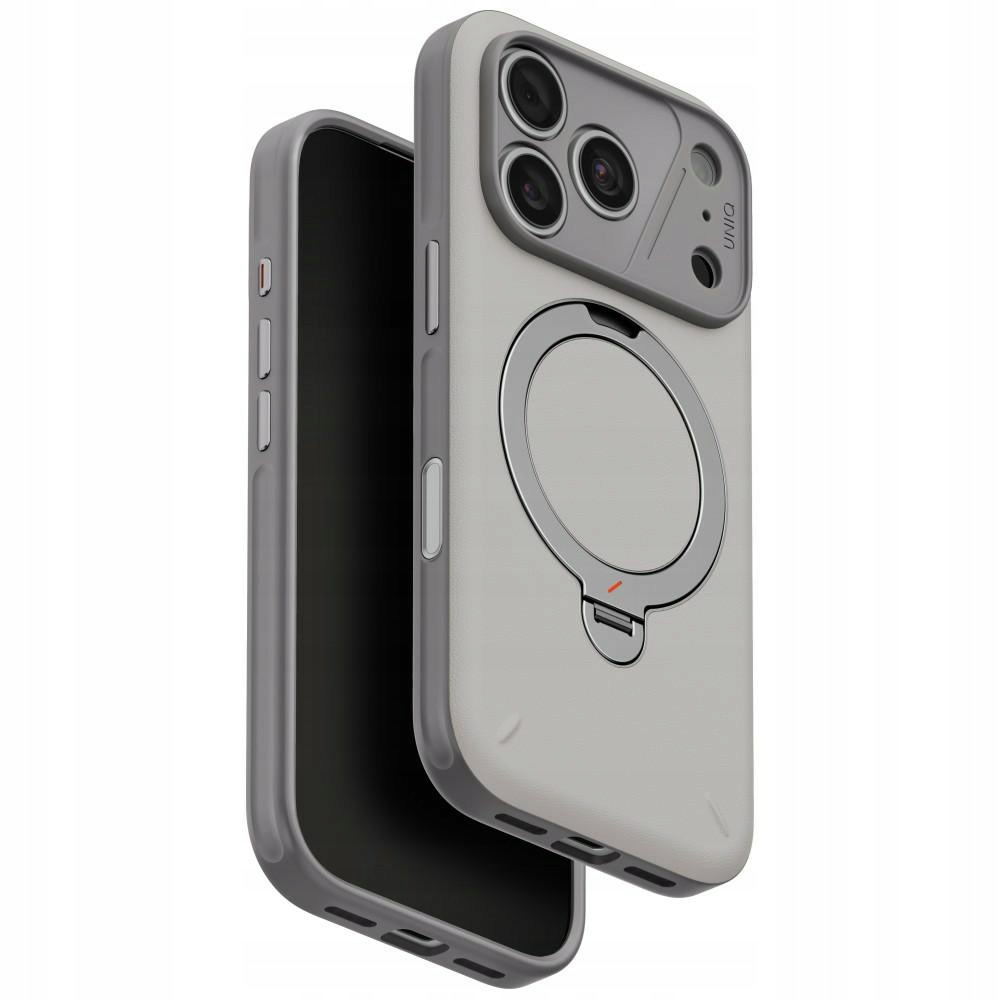 Pouzdro Uniq Elix 360 Rotating Kickstand pro iPhone 18 Pro 17 Pro, světle šedé