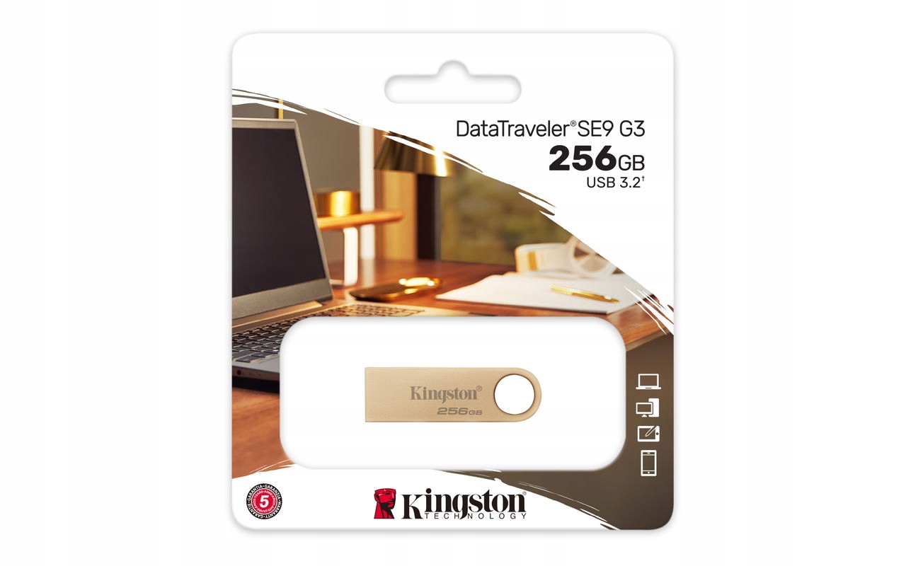 DataTraveler SE9 G3/256GB/USB 3.2/USB-A/Zlatá