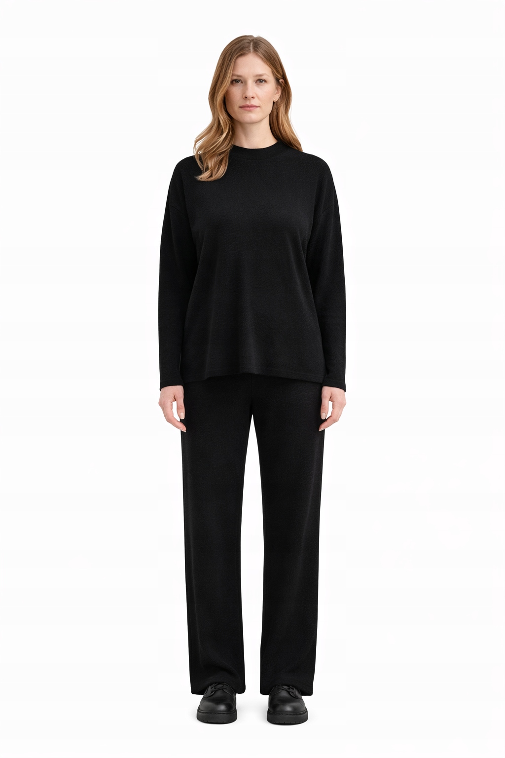 Černý Dámský Pletený Komplet Dlouhý S/m 1I3A