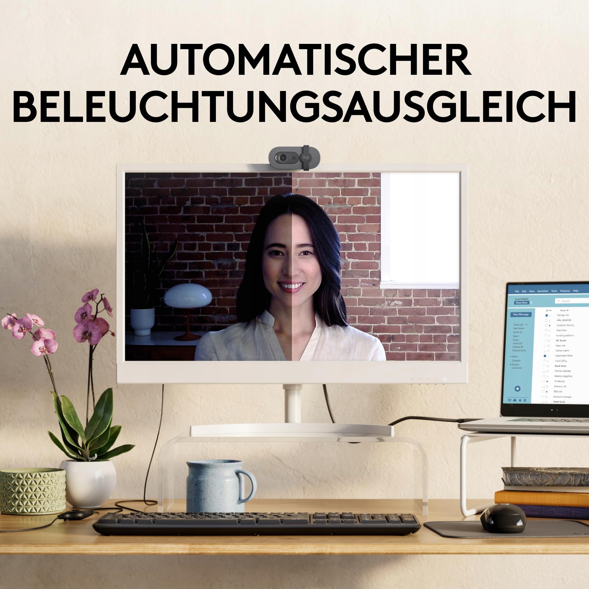 LOGITECH Brio 100 Kamera Full HD Do Spotkań i Streamingu USB-A — miniatura 3