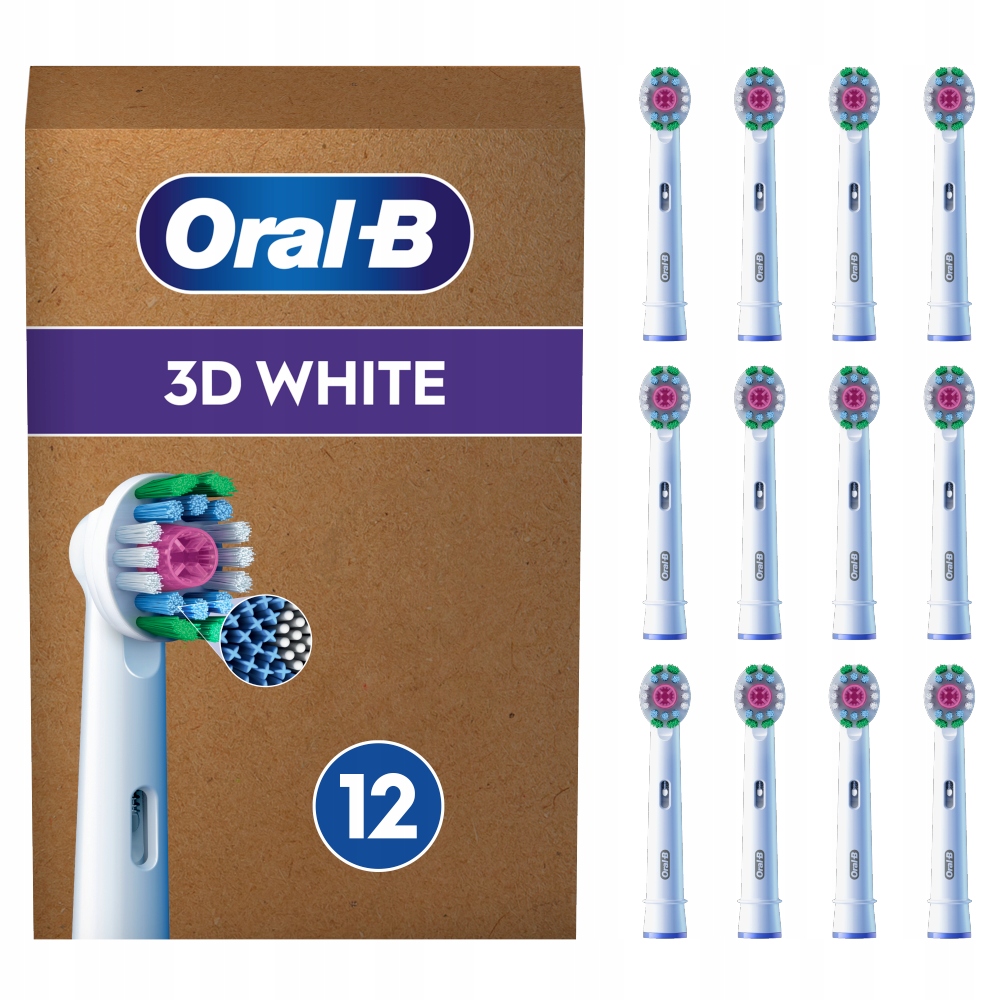 Oral-B Pro 3D White Końcówki wymienne do szczoteczek elektrycznych, 12 szt.