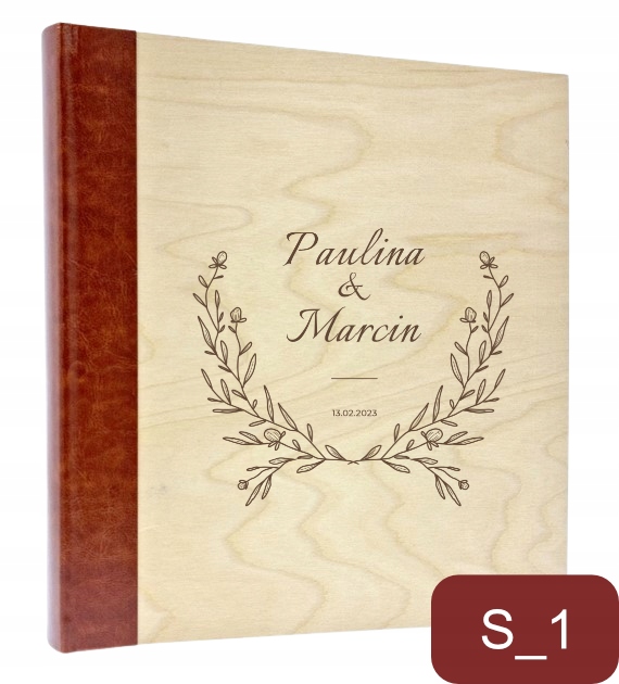 Velký svatební album na 500 fotografií s dřevěným personalizovaným obalem gravírováním