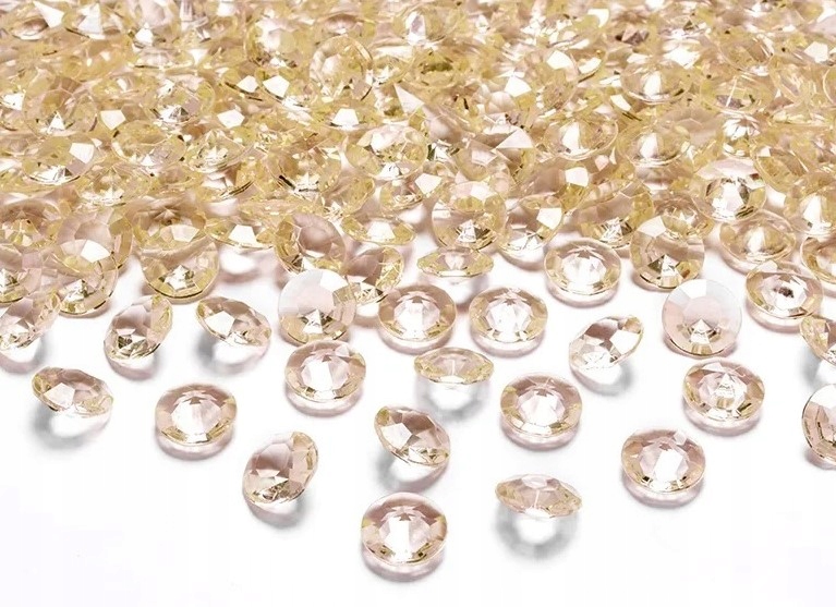 

Diamentowe konfetti 12mm kryształki 100szt złote