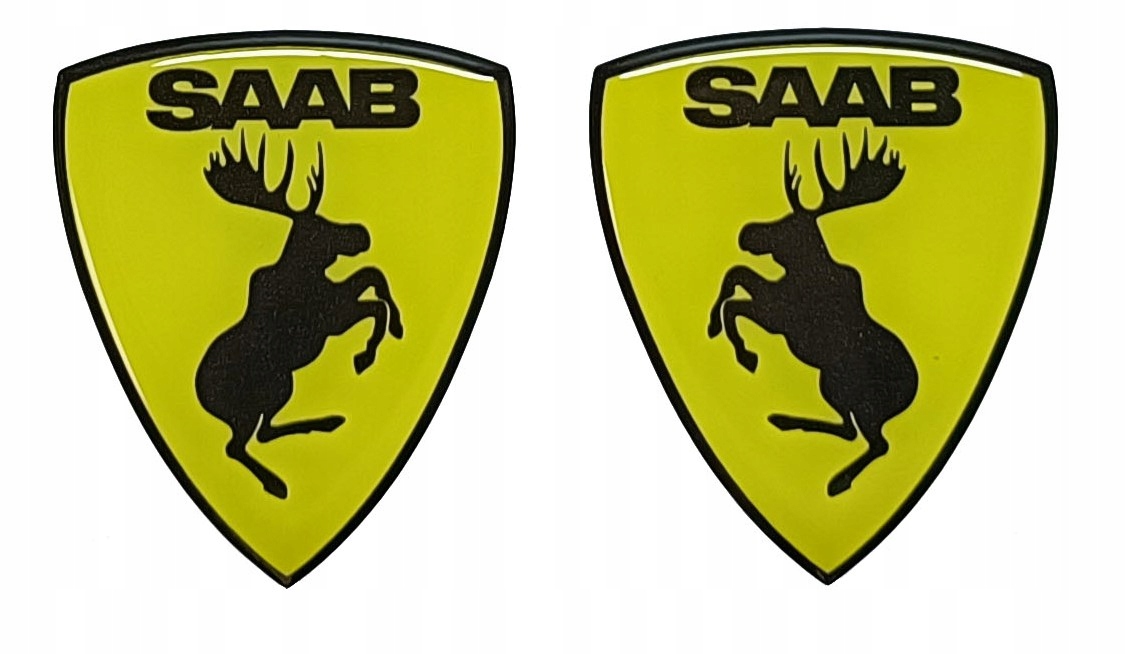 Emblemat Znaczek Naklejka Szalony Łoś Saab Łosie 2 Sztuki Lusto Odbicie