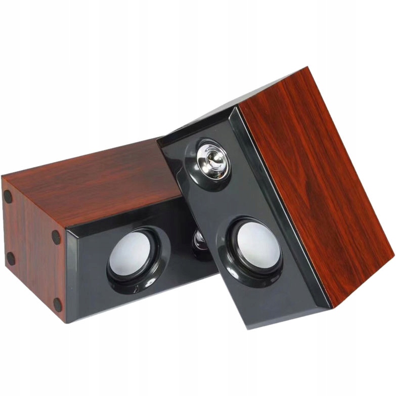 GŁOŚNIKI KOMPUTEROWE DREWNIANE USB JACK 6W DO PC LAPTOPA Rodzaj zestawu 2.0