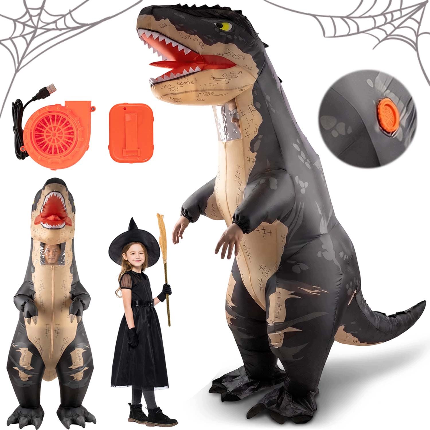 Nafukovací Kostým Dinosaurus Kostým Převlek Pro Dospělé 160-190 CM Černý
