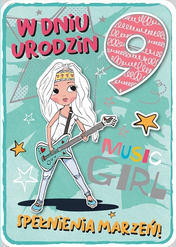 

Kartka na 9 urodziny dla dziewczynki wesoła GM698