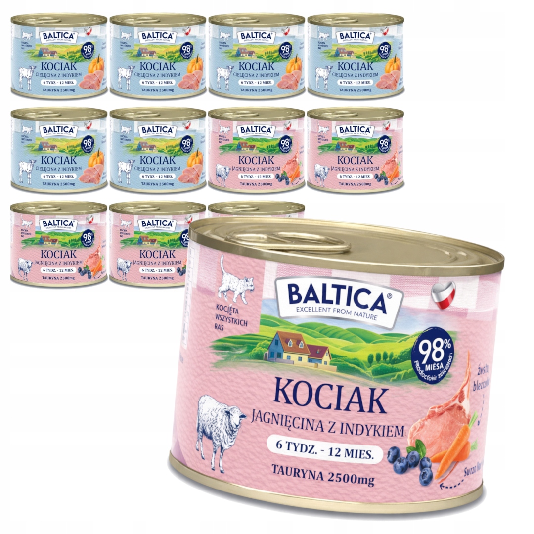 Baltica Smaki Regionów Mix 12x185g Bezzbożowa Mokra Karma Dla Kociąt