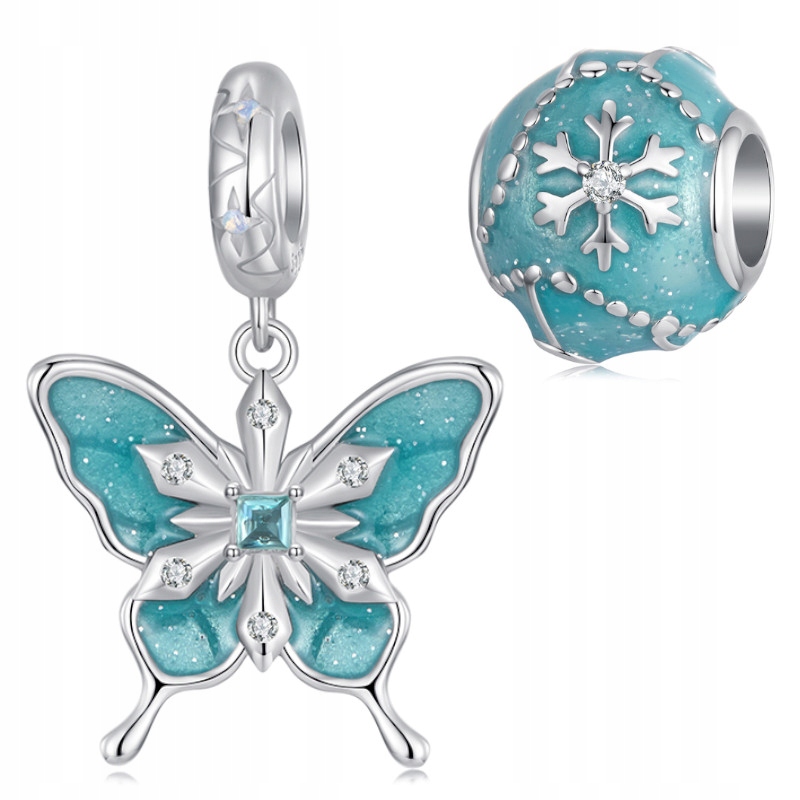 Zimní komplet Charms A Přívěsek beads stříbro 925 Hvězdička Dárek Mikuláš