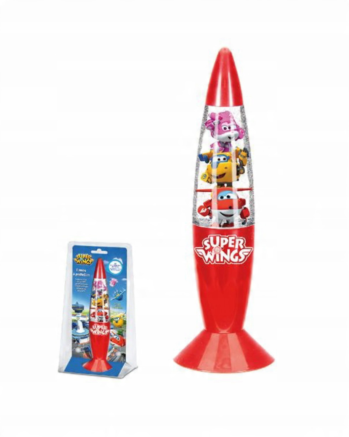 

Super Wings Lampka led zmienia kolory+brokat czerw