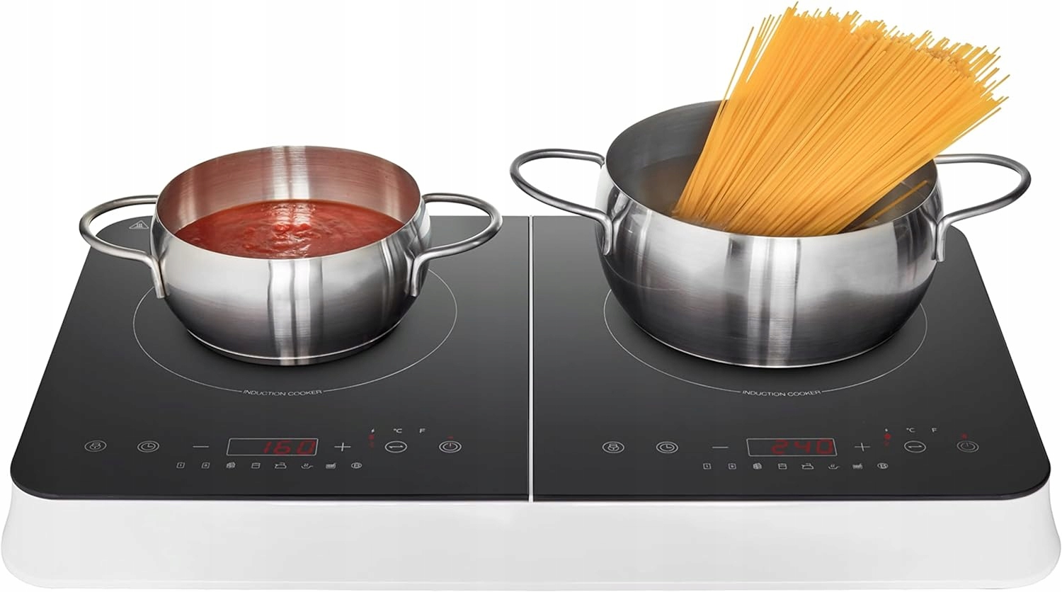 Mocna Płyta Indukcyjna Kuchenka Przenośna 2 Palniki 3500W Led Dotykowa