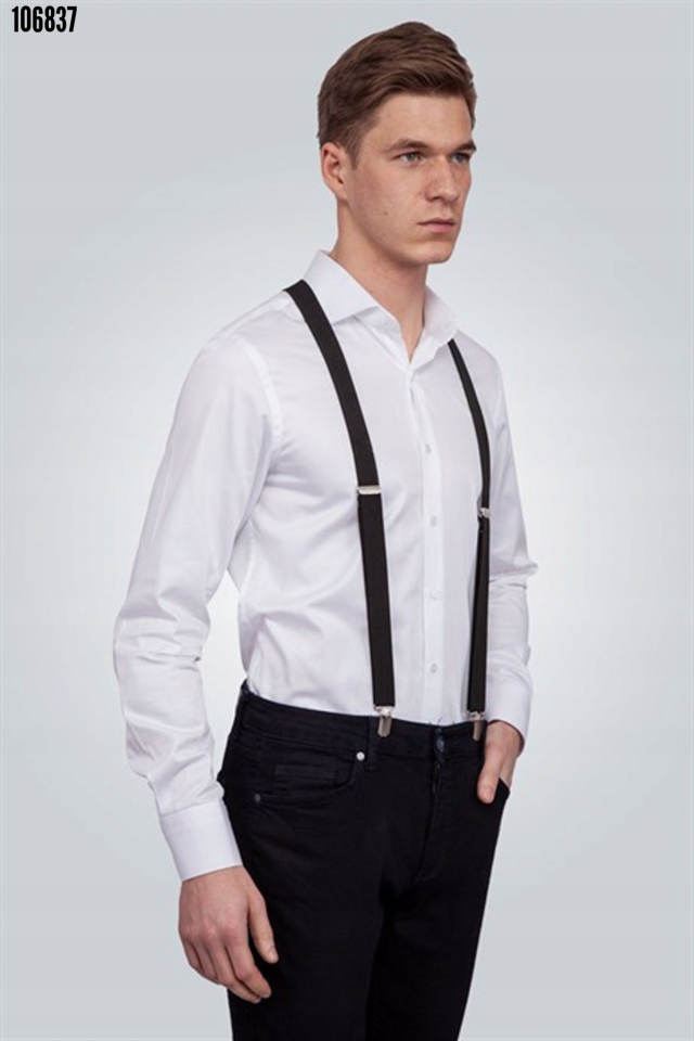 TUDORS - Tkane Czarny Szelki Rodzaj do spodni