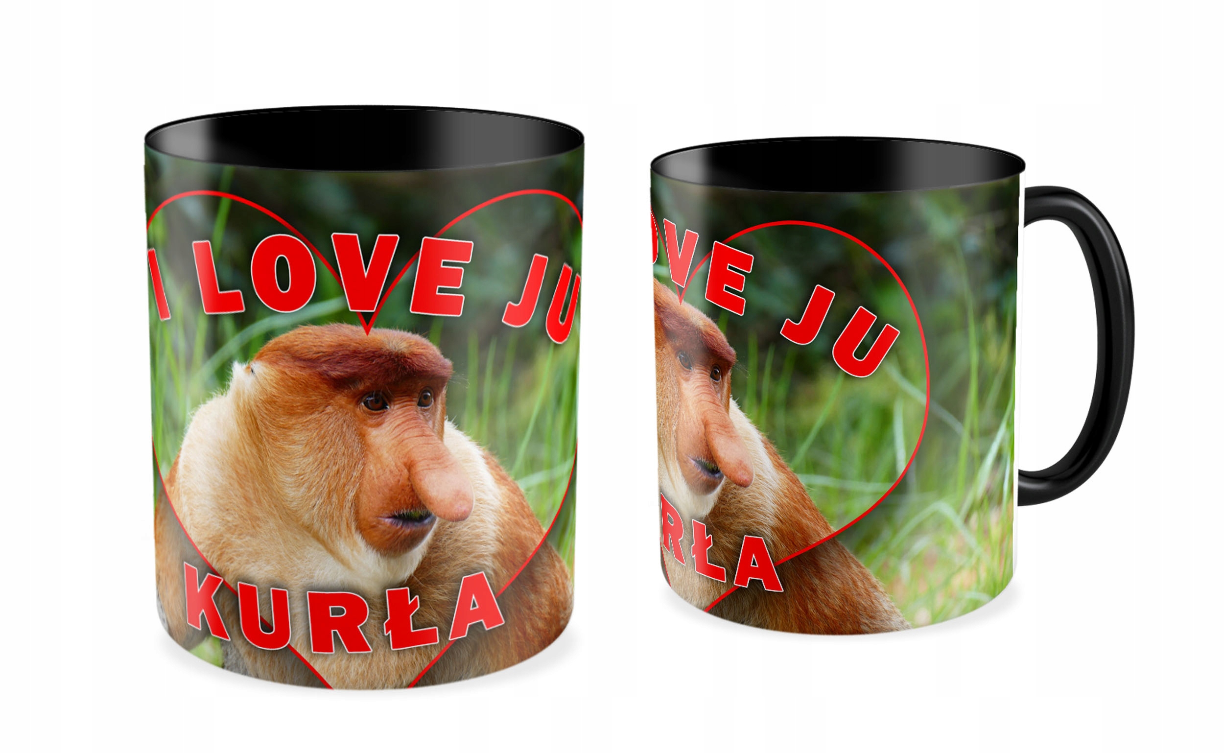 

Kubek czarny Nosacz Janusz I Love Ju Kurła
