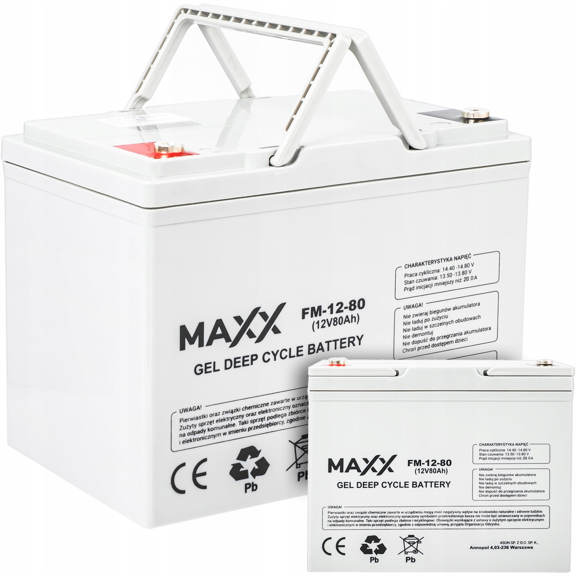 Akumulator Solarny Bezobsługowy Do Fotowoltaiki Ups Deep Cycle Gel 12V 80Ah