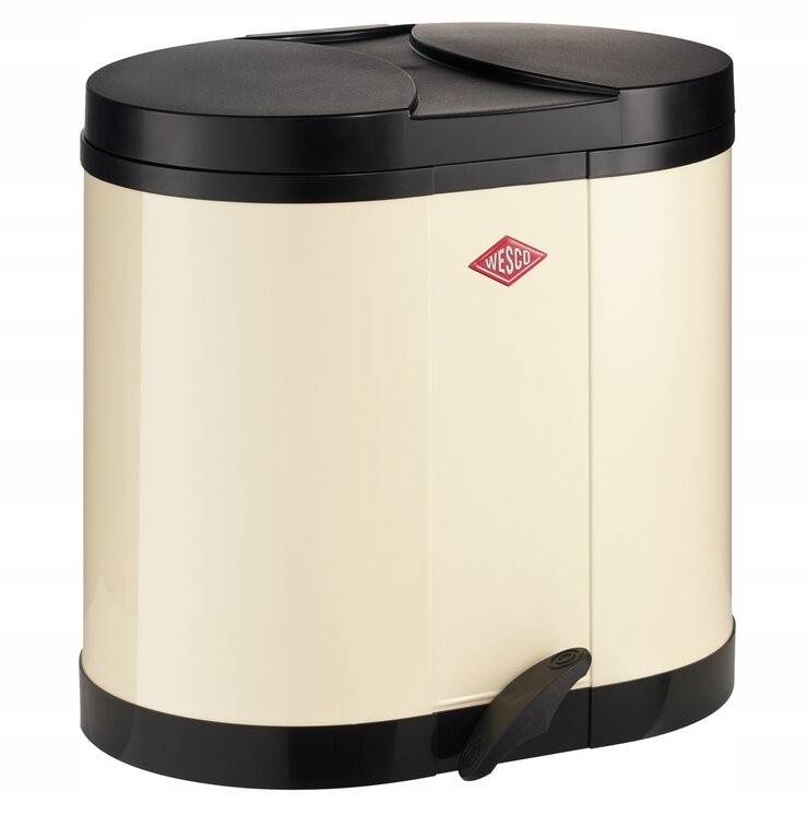 Kosz na śmieci Wesco Beta 2x15l beżowy stalowy stal malowana proszkowo Germ