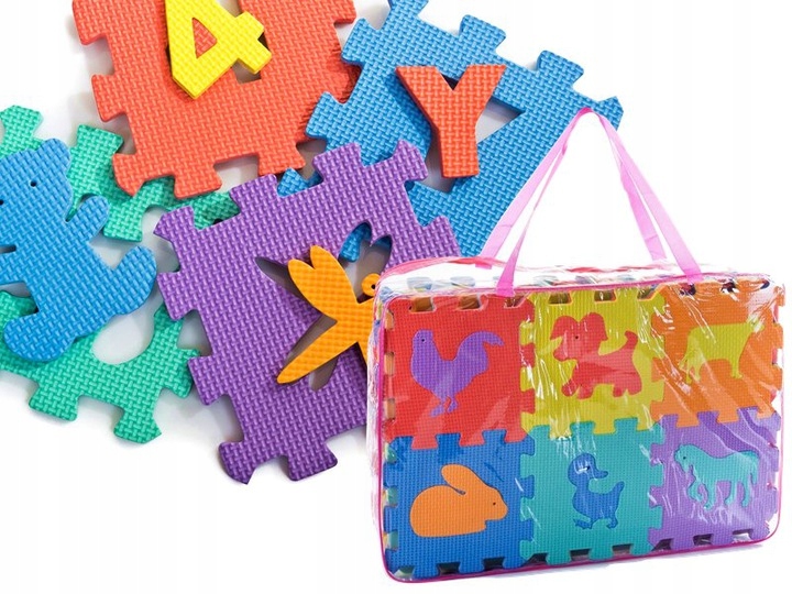 DUŻE PUZZLE PIANKOWE MATA PIANKOWA CYF* LIT* 72el EAN (GTIN) 5904013303088