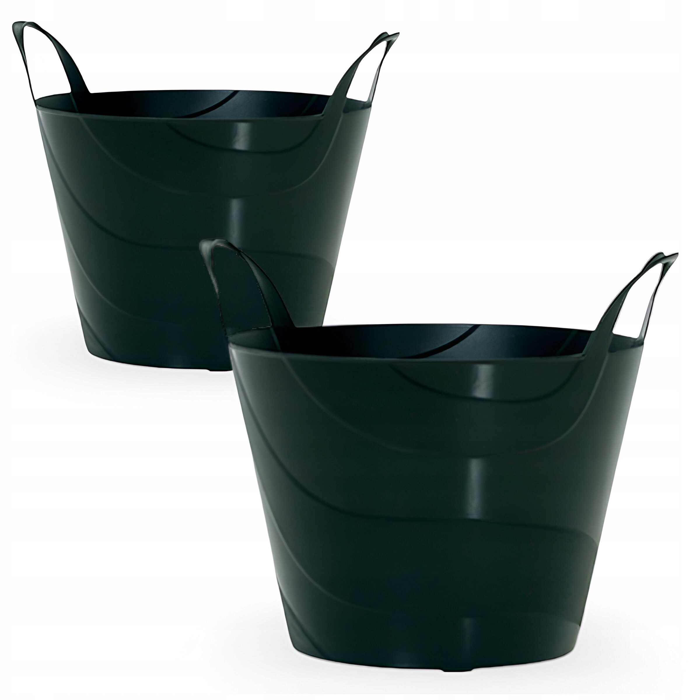 ZESTAW 2x KOSZ OGRODOWY NA TRAWĘ LIŚCIE PRANIE ZABAWKI Z UCHWYTEM 45L + 30L