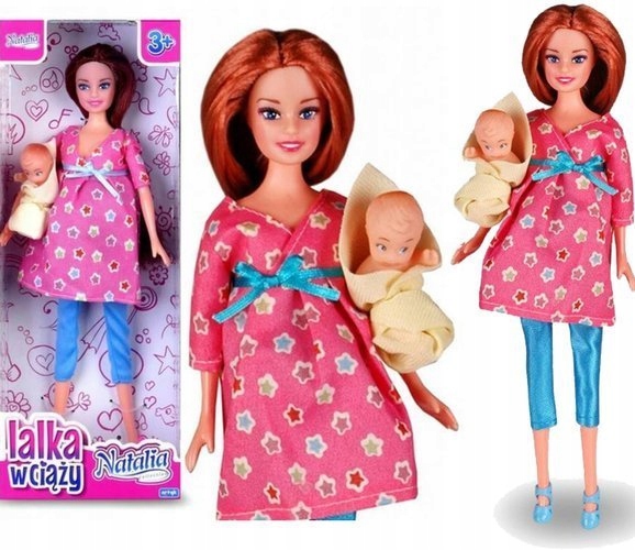 LALKA NATALIA W CIĄŻY MAMA I BOBAS NIEMOWLĘ 29 CM Marka Artyk