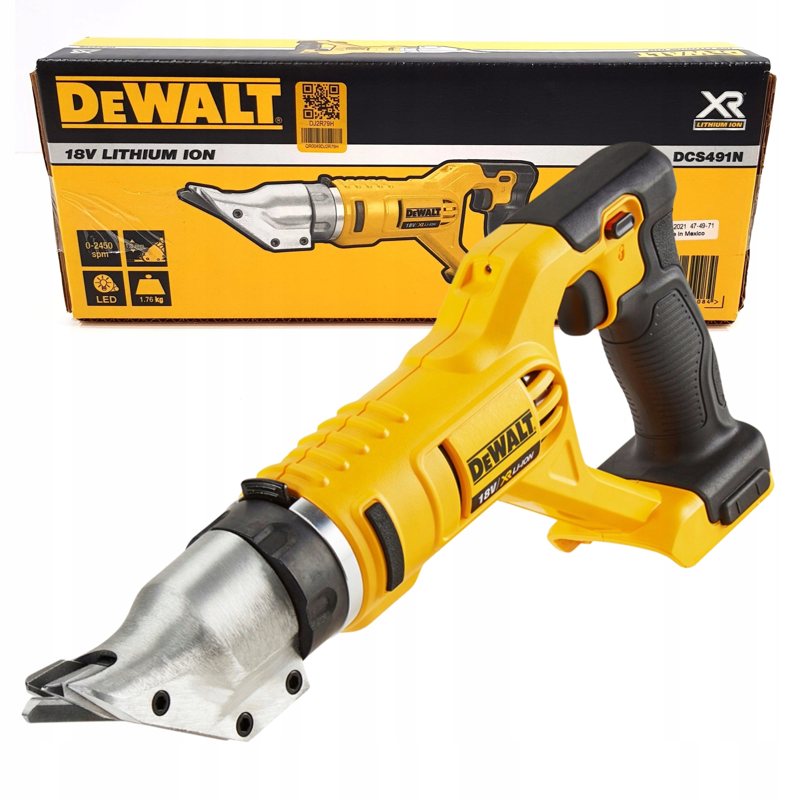 Dewalt DCS491N Akumulatorowe Elektryczne Nożyce Do Cięcia Metalu 1,3MM 18V