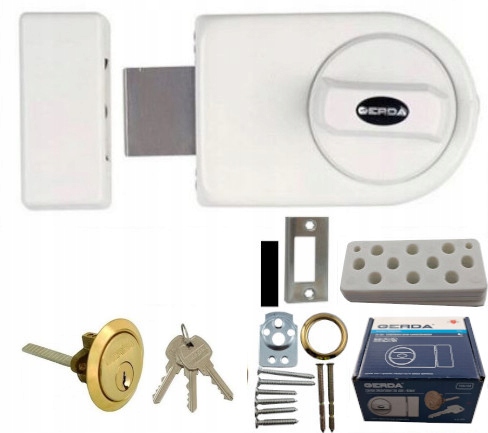 Vrchní Zámek Pro Dveře Brány Gerda Zn 100 T50/60 S Vložkou, Bílý