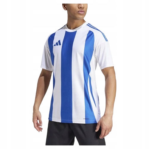 Koszulka Adidas T-shirt Piłkarska Roz. XXL Biała Niebieska W Pasy IW2144