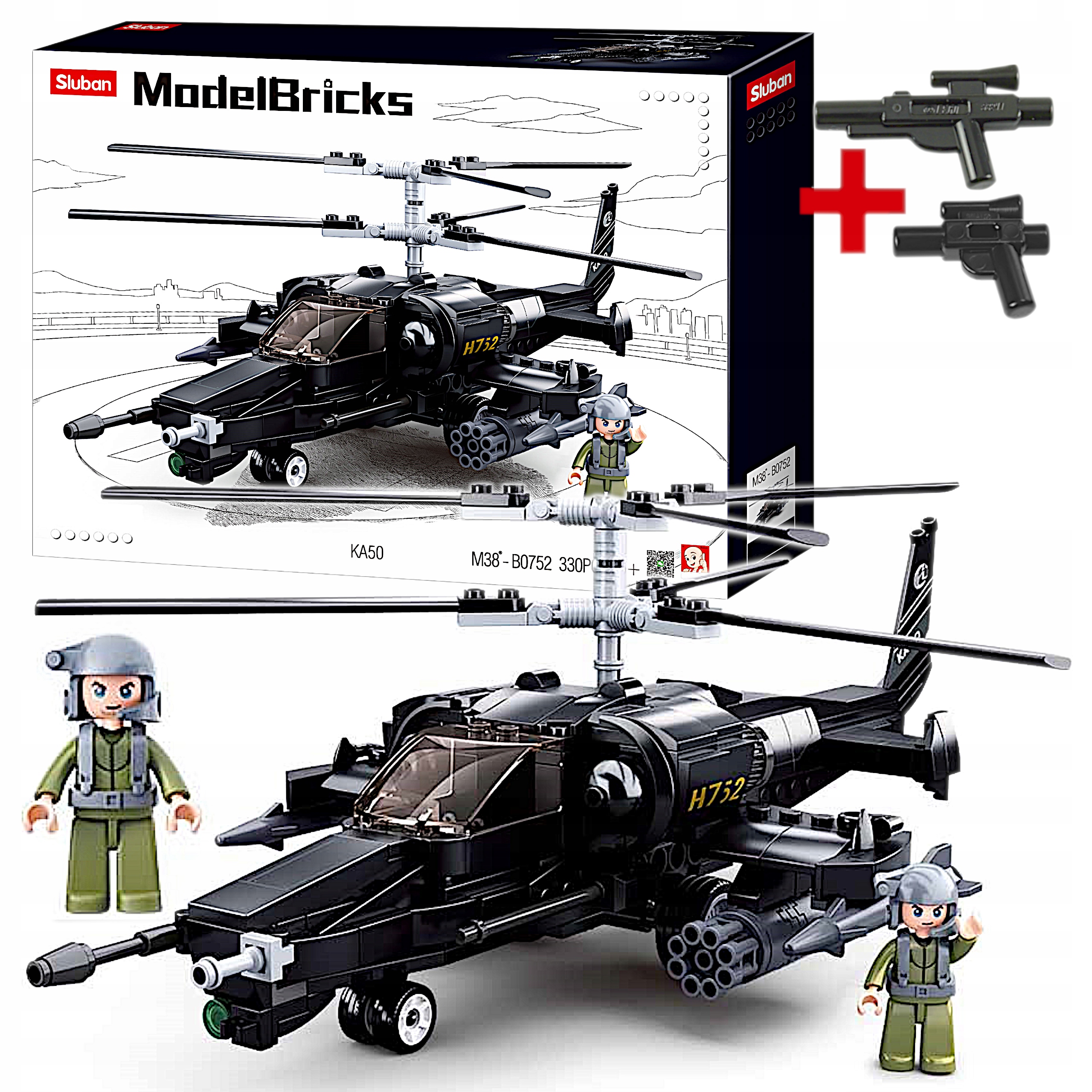 

Klocki Helikopter K-50 Śmigłowiec Szturm+lego Broń