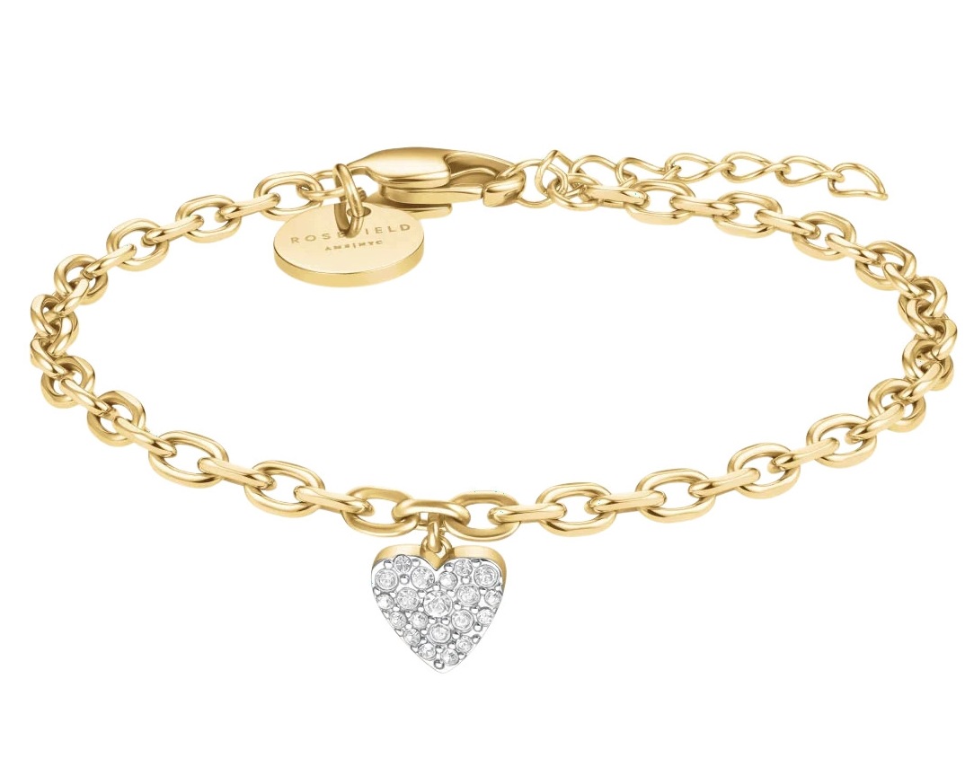 Zlatý Dámský Náramek Rosefield JBCHG-J1279 Srdce Swarovski S.steal +box