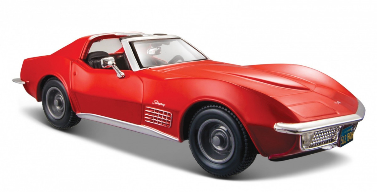 Model Kovový Chevrolet Corvette 1970 Červený